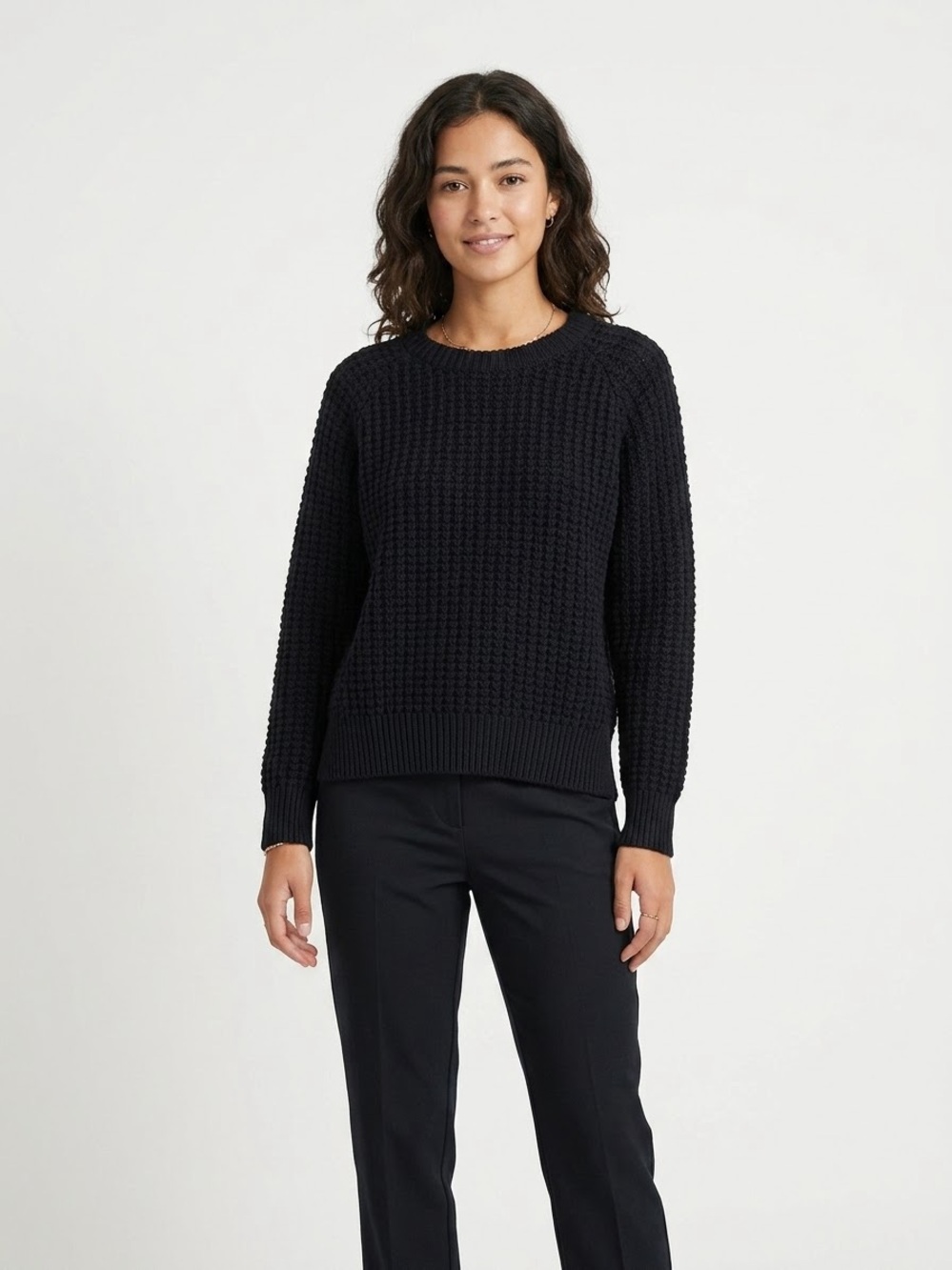 Topshop Knit Sweater – Black, Size 4